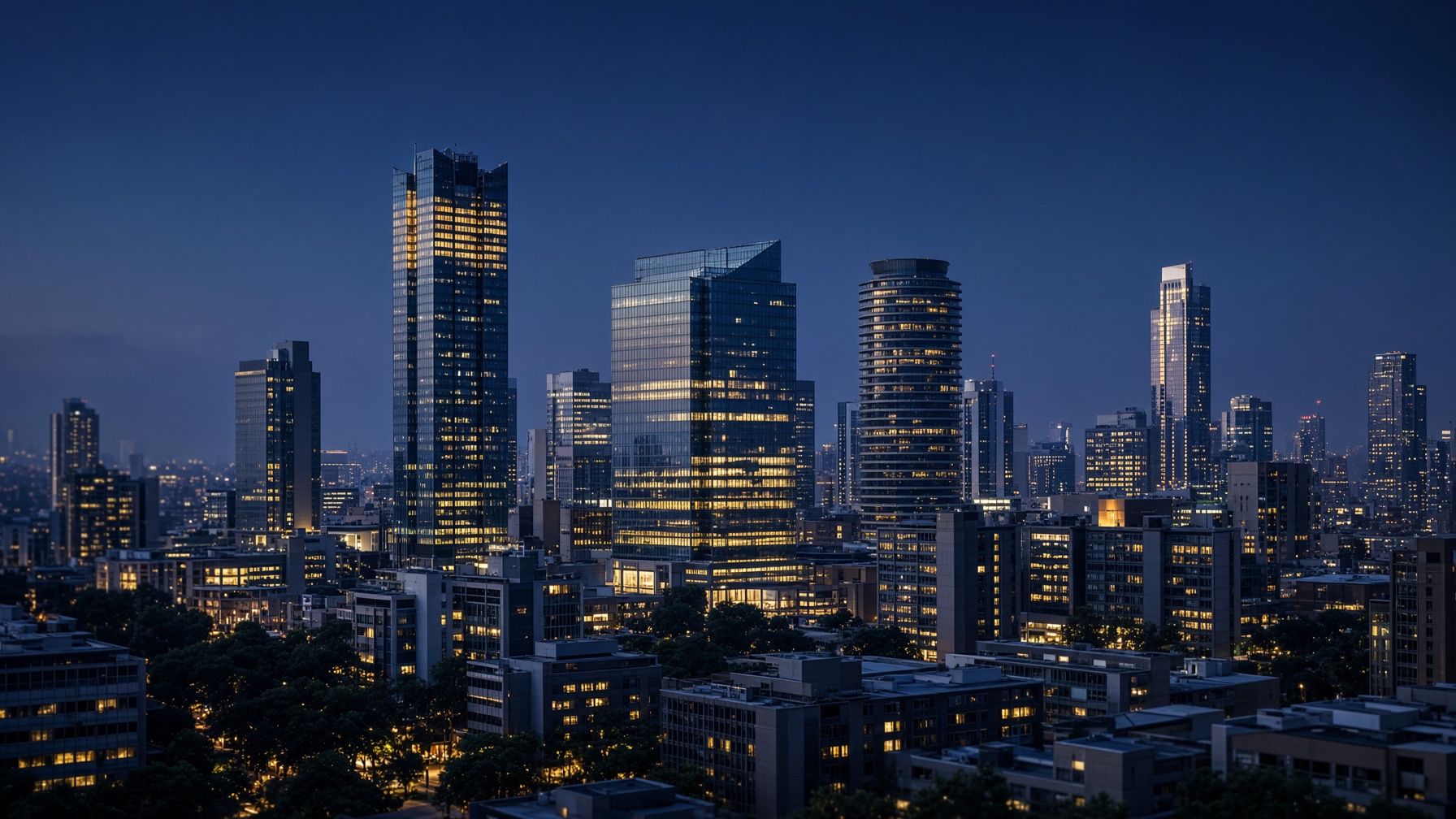 Sandton skyline at dusk